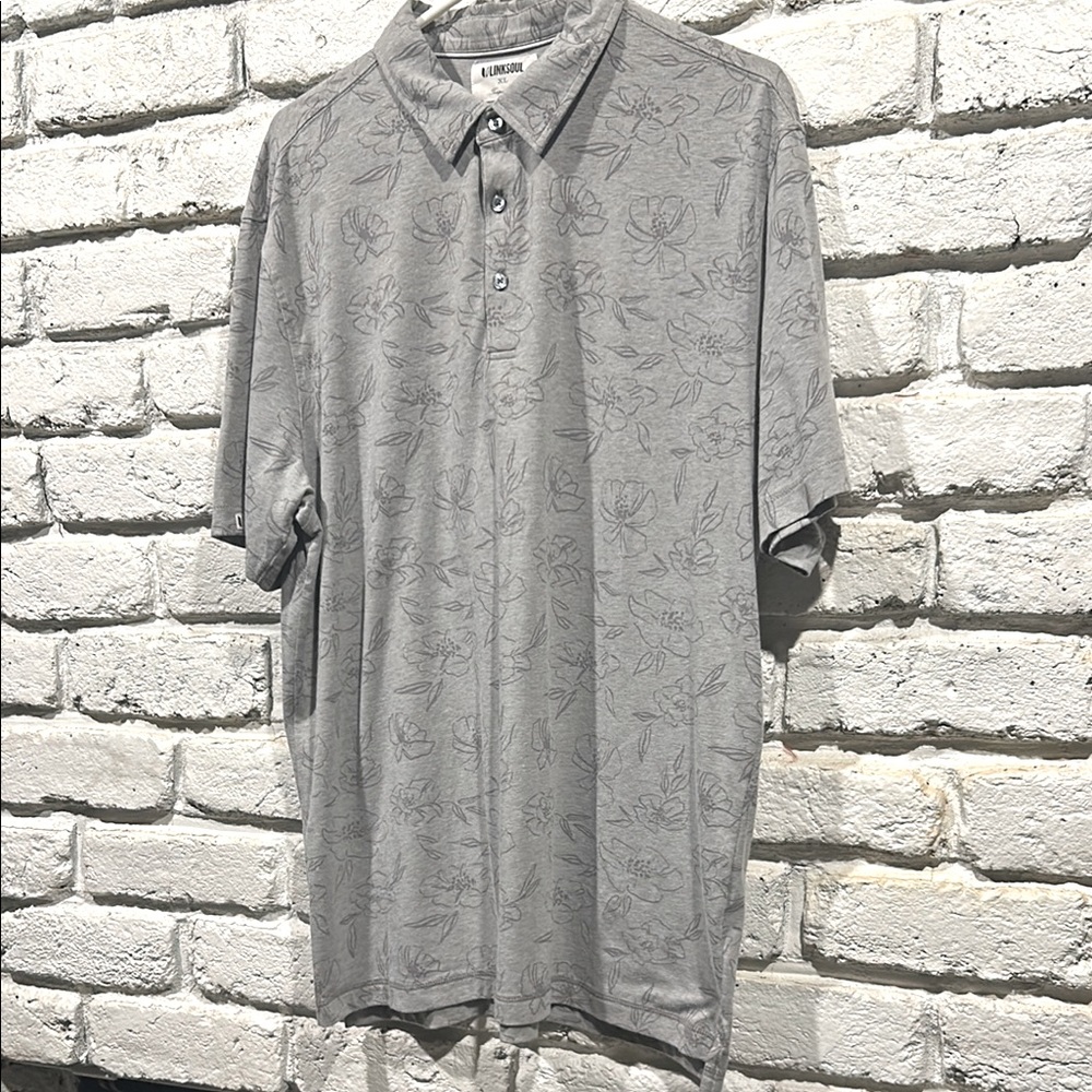 LinkSoul Men’s Rose print golf shirt, Size XL, NWOT, - Picture 3 of 10